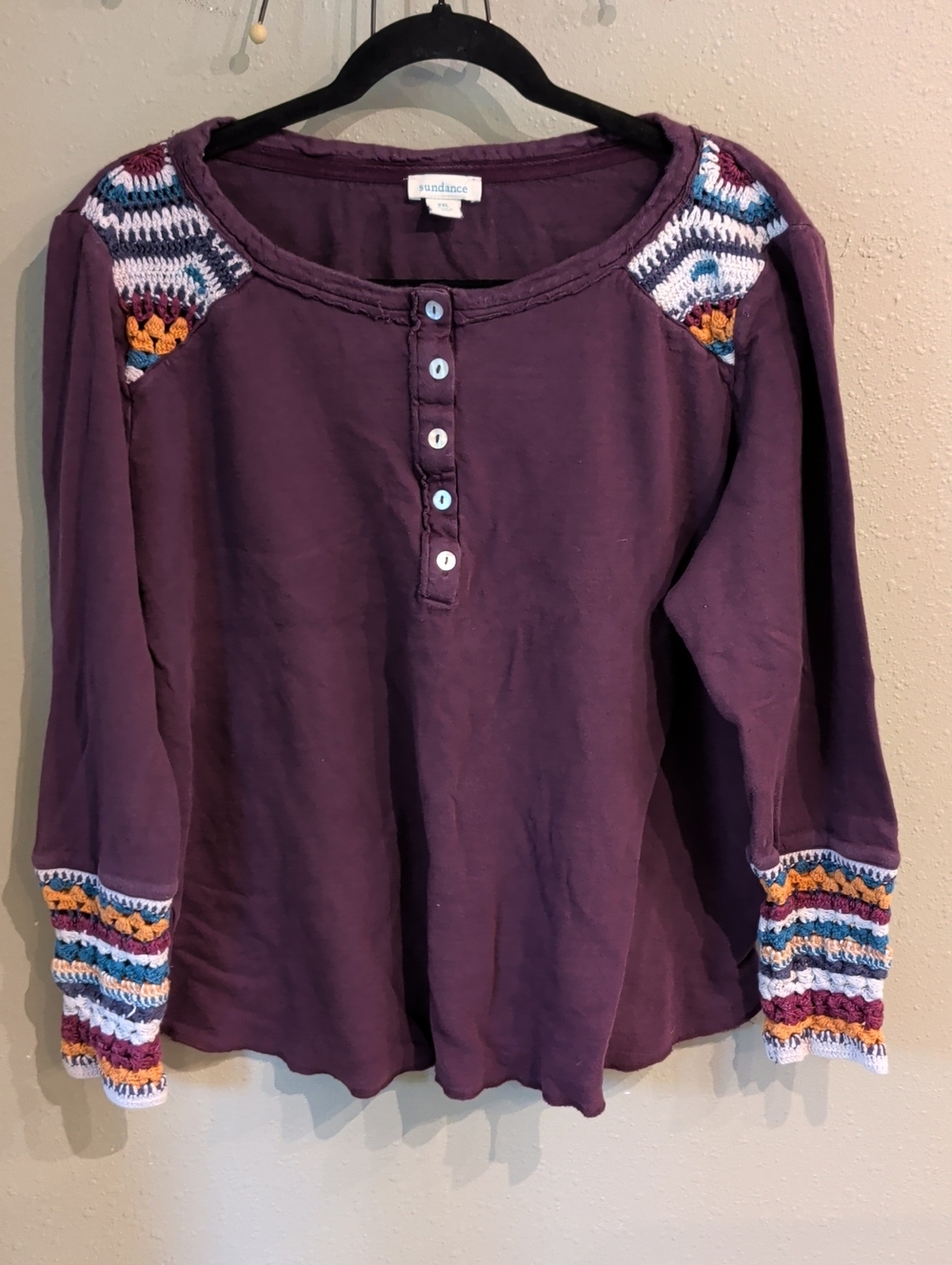 Sundance XXL Henley Top Boho Cotton
